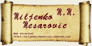 Miljenko Mesarović vizit kartica